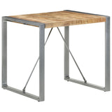 NNEVL Dining Table 80x80x75 cm Rough Mango Wood
