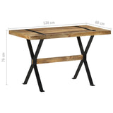 NNEVL Dining Table 120x60x76 cm Rough Mango Wood