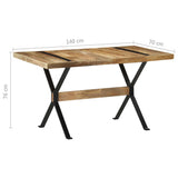 NNEVL Dining Table 140x70x76 cm Rough Mango Wood
