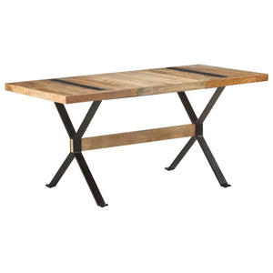 NNEVL Dining Table 160x80x76 cm Rough Mango Wood