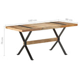 NNEVL Dining Table 160x80x76 cm Rough Mango Wood