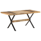 NNEVL Dining Table 160x80x76 cm Rough Mango Wood