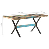 NNEVL Dining Table 160x80x76 cm Solid Reclaimed Wood