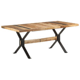 NNEVL Dining Table 180x90x76 cm Rough Mango Wood