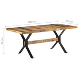 NNEVL Dining Table 180x90x76 cm Rough Mango Wood