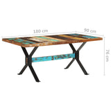 NNEVL Dining Table 180x90x76 cm Solid Reclaimed Wood