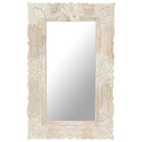 NNEVL Mirror White 80x50 cm Solid Mango Wood