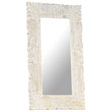 NNEVL Mirror White 80x50 cm Solid Mango Wood