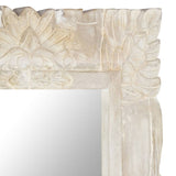 NNEVL Mirror White 80x50 cm Solid Mango Wood