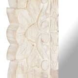 NNEVL Mirror White 80x50 cm Solid Mango Wood