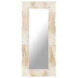 NNEVL Mirror White 110x50 cm Solid Mango Wood