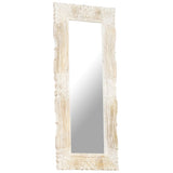 NNEVL Mirror White 110x50 cm Solid Mango Wood