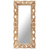 NNEVL Hand Carved Mirror Brown 110x50 cm Solid Mango Wood