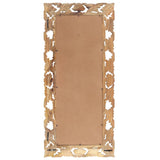 NNEVL Hand Carved Mirror Brown 110x50 cm Solid Mango Wood
