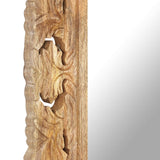 NNEVL Hand Carved Mirror Brown 110x50 cm Solid Mango Wood