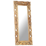 NNEVL Hand Carved Mirror Brown 110x50 cm Solid Mango Wood
