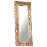NNEVL Hand Carved Mirror Brown 110x50 cm Solid Mango Wood
