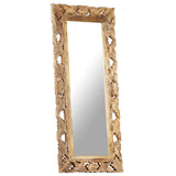 NNEVL Hand Carved Mirror Brown 110x50 cm Solid Mango Wood