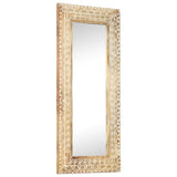NNEVL Hand-Carved Mirror 110x50x2.6 cm Solid Mango Wood