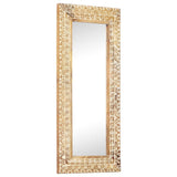 NNEVL Hand-Carved Mirror 110x50x2.6 cm Solid Mango Wood