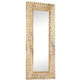 NNEVL Hand-Carved Mirror 110x50x2.6 cm Solid Mango Wood