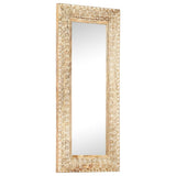 NNEVL Hand-Carved Mirror 110x50x2.6 cm Solid Mango Wood