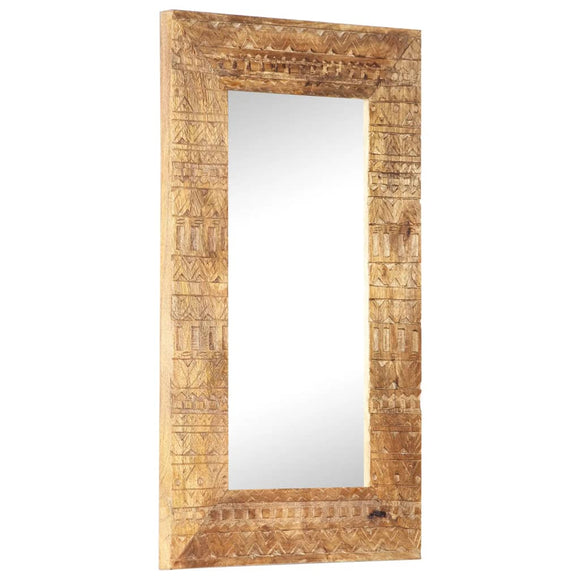 NNEVL Hand-Carved Mirror 80x50x11 cm Solid Mango Wood