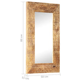 NNEVL Hand-Carved Mirror 80x50x11 cm Solid Mango Wood