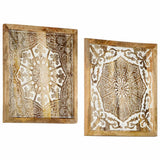NNEVL Hand-Carved Wall Panels 2 pcs Solid Mango Wood 60x60x2.5 cm