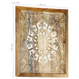 NNEVL Hand-Carved Wall Panels 2 pcs Solid Mango Wood 60x60x2.5 cm