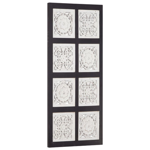 NNEVL Hand-Carved Wall Panel MDF 40x80x1.5 cm Black and White