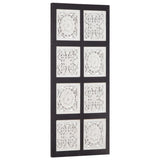 NNEVL Hand-Carved Wall Panel MDF 40x80x1.5 cm Black and White