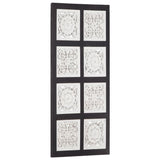 NNEVL Hand-Carved Wall Panel MDF 40x80x1.5 cm Black and White