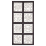 NNEVL Hand-Carved Wall Panel MDF 40x80x1.5 cm Black and White