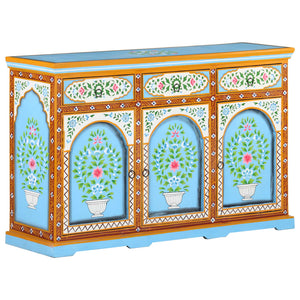 NNEVL Hand Painted Sideboard 120x35x76 cm Solid Mango Wood