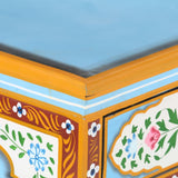 NNEVL Hand Painted Sideboard 120x35x76 cm Solid Mango Wood