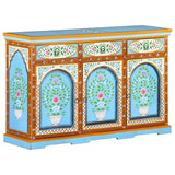 NNEVL Hand Painted Sideboard 120x35x76 cm Solid Mango Wood