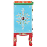 NNEVL Hand Painted Bedside Cabinet 40x30x60 cm Solid Mango Wood