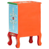NNEVL Hand Painted Bedside Cabinet 40x30x60 cm Solid Mango Wood