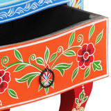 NNEVL Hand Painted Bedside Cabinet 40x30x60 cm Solid Mango Wood