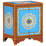 NNEVL Hand Painted Bedside Cabinet 40x30x50 cm Solid Mango Wood