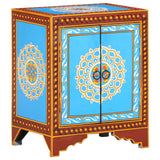 NNEVL Hand Painted Bedside Cabinet 40x30x50 cm Solid Mango Wood