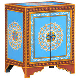 NNEVL Hand Painted Bedside Cabinet 40x30x50 cm Solid Mango Wood