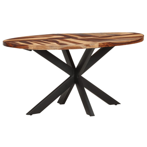 NNEVL Dining Table 160x90x75cm Solid Acacia Wood with Sheesham Finish