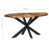 NNEVL Dining Table 160x90x75cm Solid Acacia Wood with Sheesham Finish
