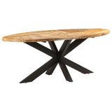 NNEVL Dining Table Oval 200x100x75 cm Rough Mango Wood