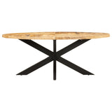 NNEVL Dining Table Oval 200x100x75 cm Rough Mango Wood