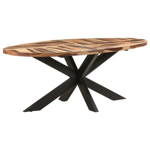 NNEVL Dining Table Oval 200x100x75cm Acacia Wood with Sheesham Finish