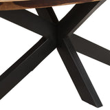 NNEVL Dining Table Oval 200x100x75cm Acacia Wood with Sheesham Finish