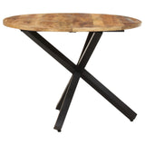 NNEVL Dining Table Round 100x100x75 cm Rough Mango Wood